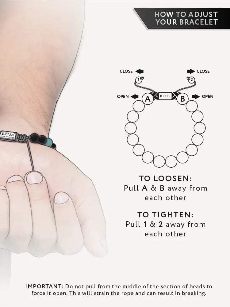 Navajo turquoise and black onyx adjustable beaded bracelet with silver-toned clasp and sliding bead sizing