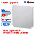 White rectangular tuya zigbee 3.0 smart home gateway hub with rounded edges and sleek minimalist design
