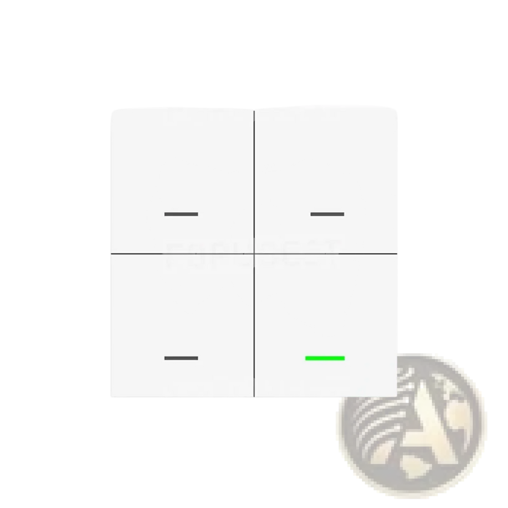 Tuya Zigbee 4 gang smart scene switch wireless button controller with white plastic four square panels and horizontal indicators