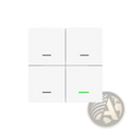 Tuya Zigbee 4 gang smart scene switch wireless button controller with white plastic four square panels and horizontal indicators