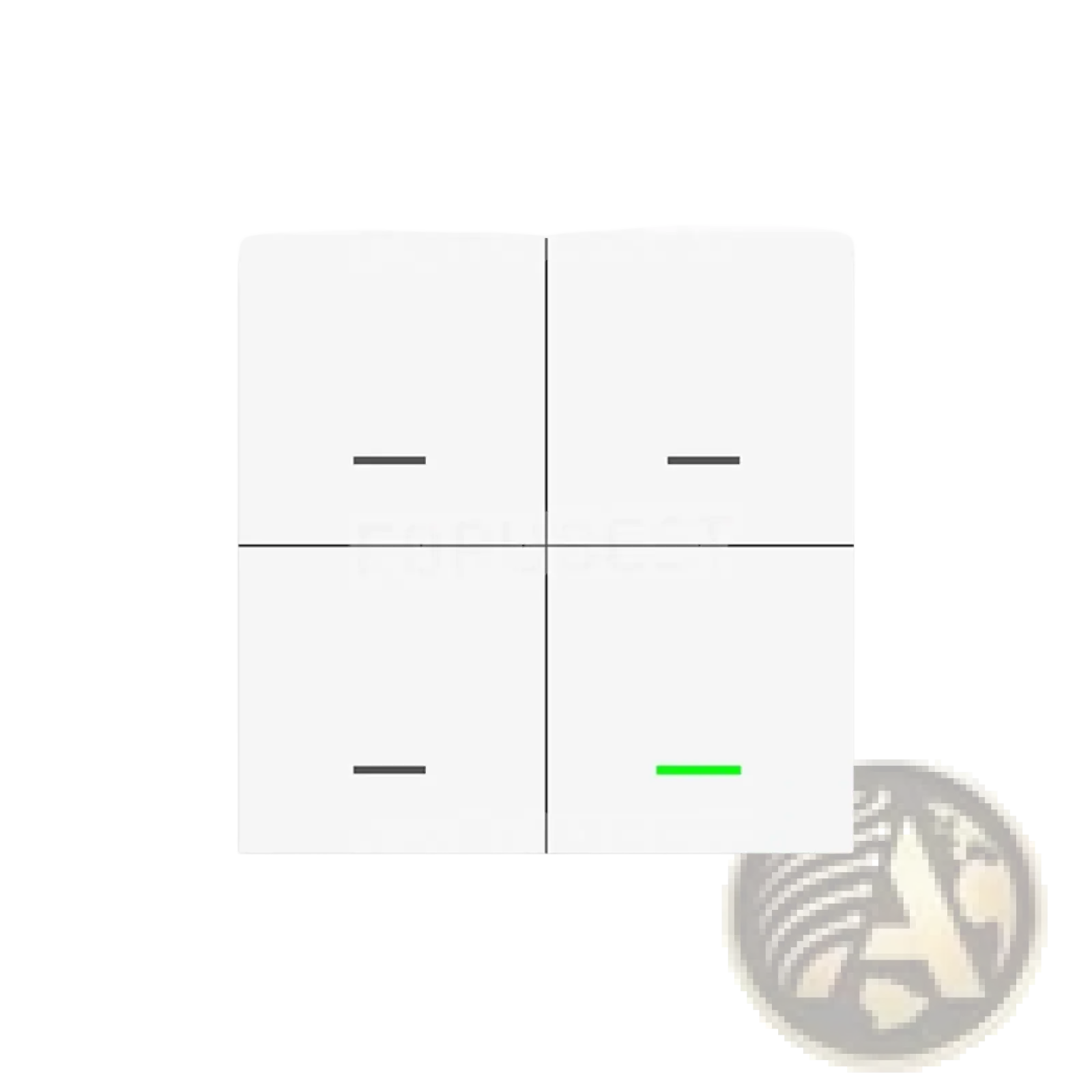Tuya Zigbee 4 gang smart scene switch wireless button controller with white plastic four square panels and horizontal indicators