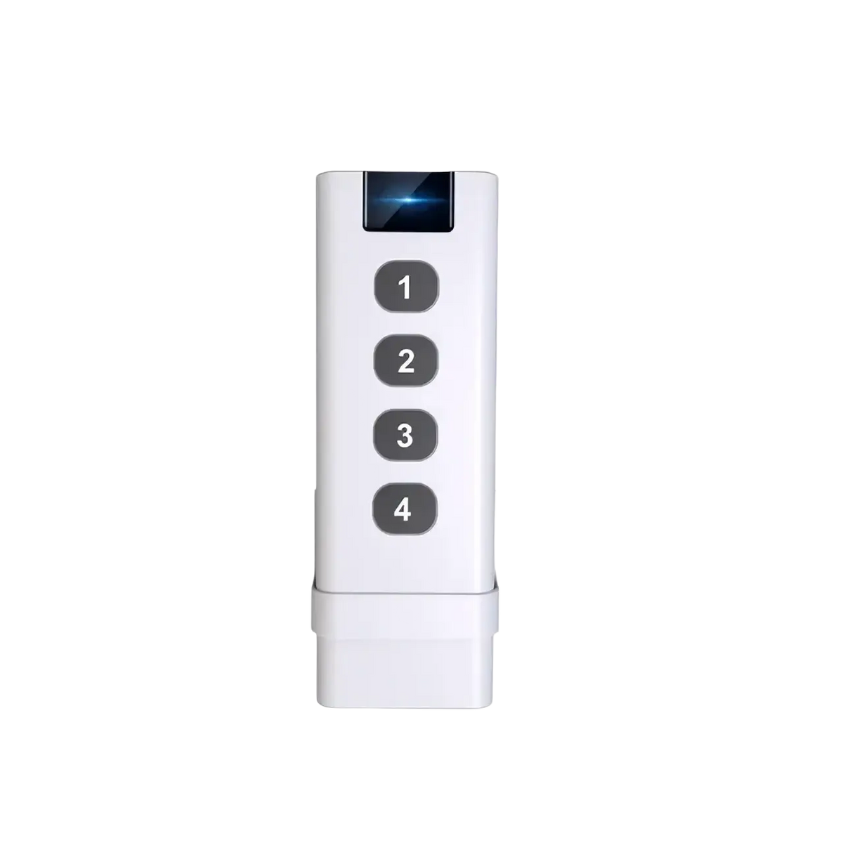 Tuya zigbee smart scene switch 4 gang remote white plastic remote control with four numbered buttons and blue display