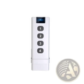 Tuya zigbee smart scene switch 4 gang remote white plastic remote control with four numbered buttons and blue display
