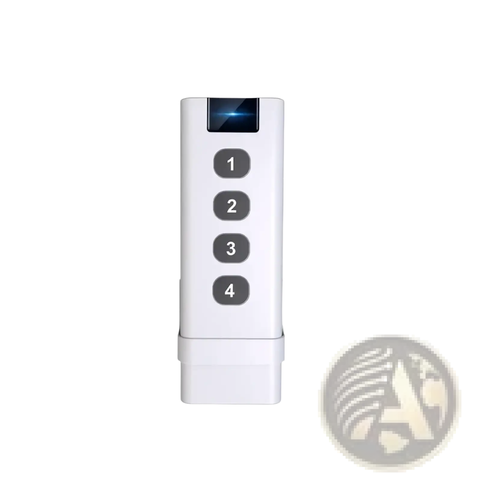 Tuya zigbee smart scene switch 4 gang remote white plastic remote control with four numbered buttons and blue display