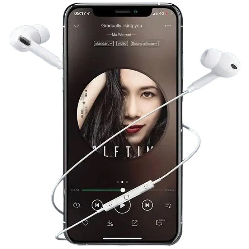 White type c wired earphone model for iphone pro max with sleek minimalist design and matching inline control module