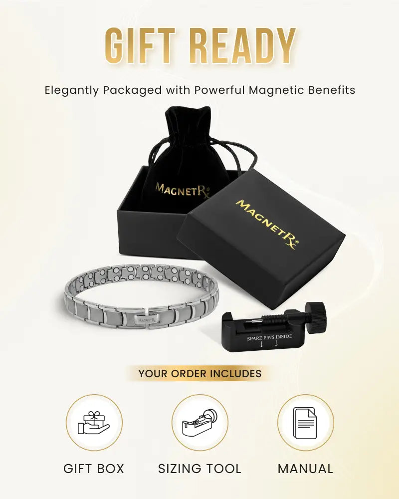 Men’s ultra strength silver titanium magnetic therapy anklet with silver-toned, sleek segmented design and polished finish