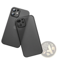 Black transparent ultra thin matte iphone case with a sleek minimalist design shown from the back side