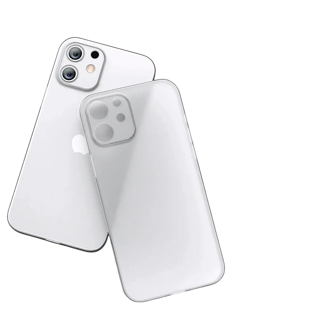 Ultra thin matte iphone case slim cover translucent smooth clear finish showing white iphone back side