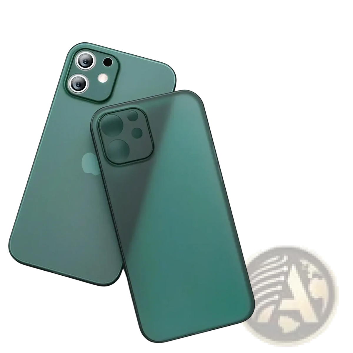 Dark green translucent ultra thin matte phone case for iphone back side with sleek glossy finish and camera cutouts