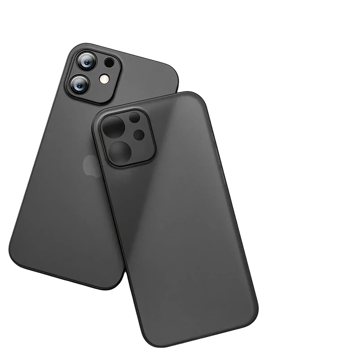Black transparent ultra thin matte phone case for iphone shown from the back with sleek minimalist design