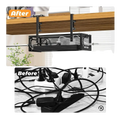 Under desk cable management tray black metal mesh organizer with clamp brackets for efficient cable organization