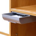 Under desk storage box sliding drawer organizer in gray plastic with sleek modern design and smooth edges