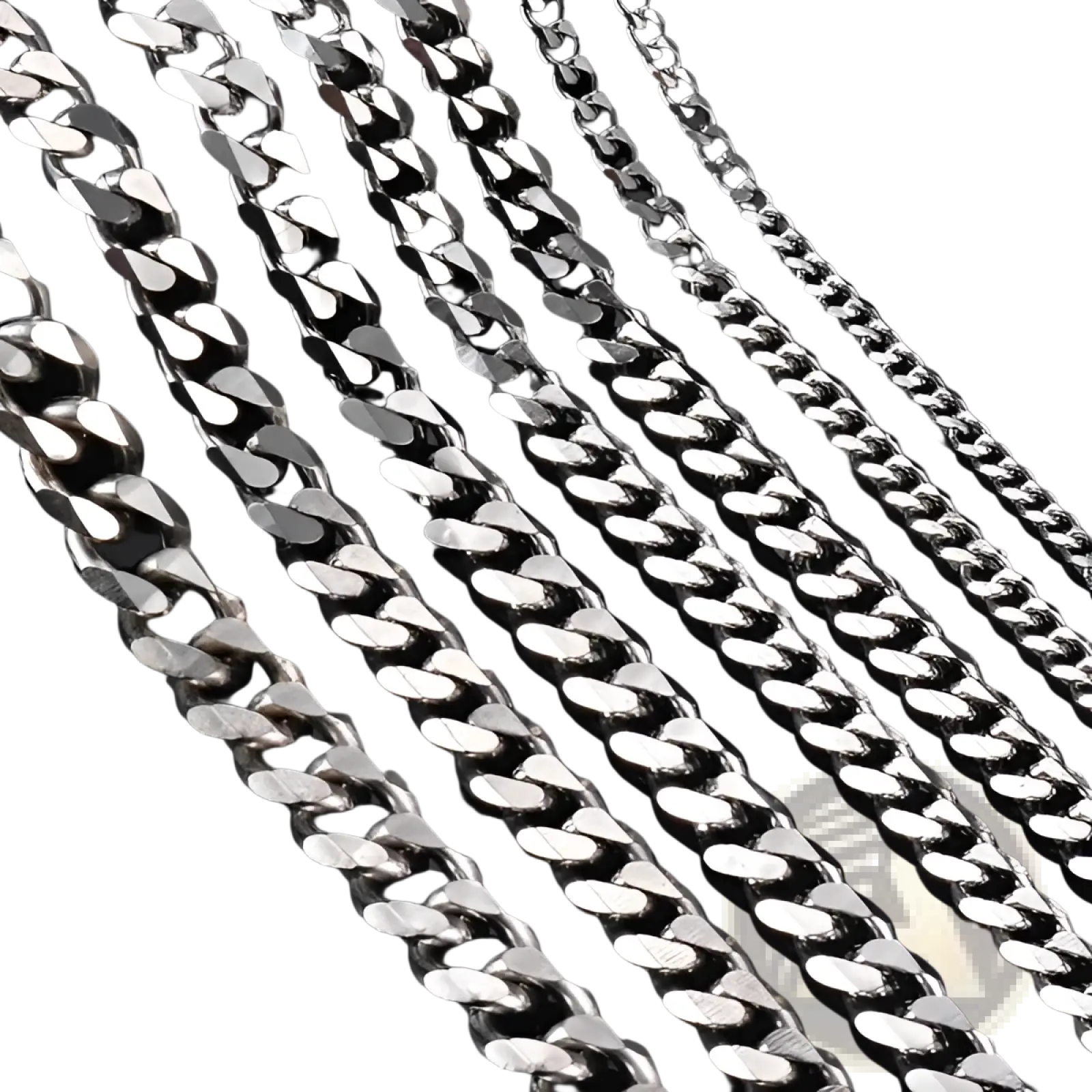 Unisex 18k gold plated stainless steel necklace with silver-toned polished curb chain and interlocking links