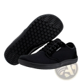 Unisex suede leather low-top casual sports shoe gs6968 in black woven fabric with hexagonal tread sole pattern