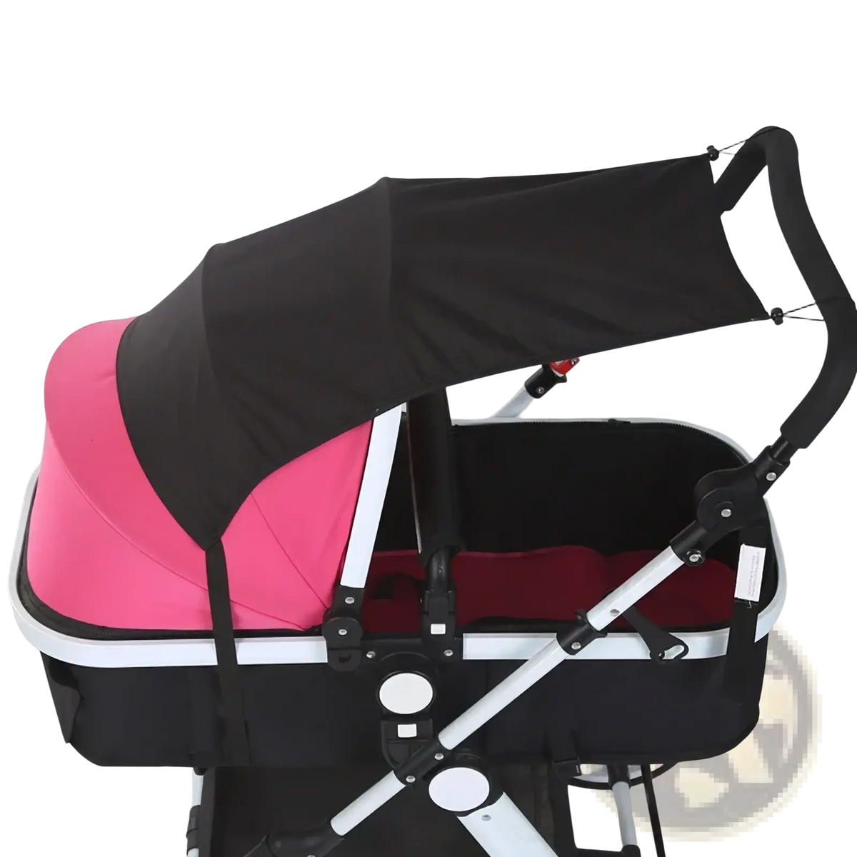 Pink and black baby stroller with a detachable uv protection sun canopy universal baby stroller sun shade