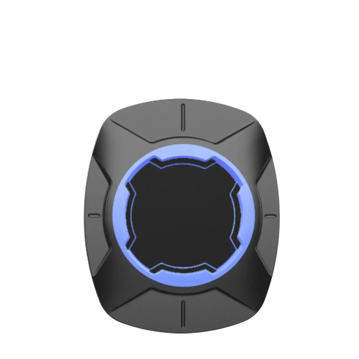 Black universal bike phone mount patch with glowing blue circular ring featuring 360 rotation capability