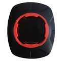 Black and red silicone universal phone mount patch with textured square design for bicycle handlebars