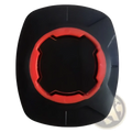 Black and red silicone universal phone mount patch with textured square design for bicycle handlebars