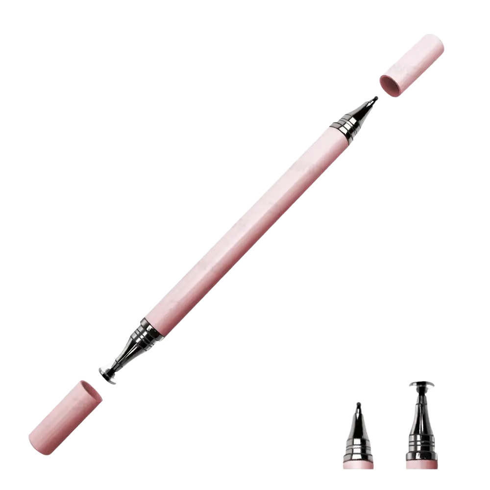 Rose gold universal stylus pen for tablets and smartphones with a sleek matte-finished body and metallic accents