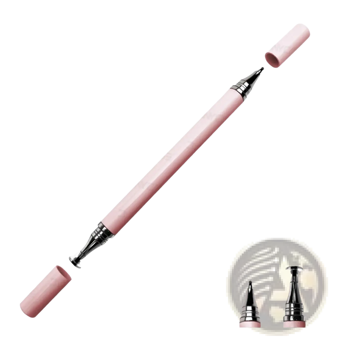 Rose gold universal stylus pen for tablets and smartphones with a sleek matte-finished body and metallic accents