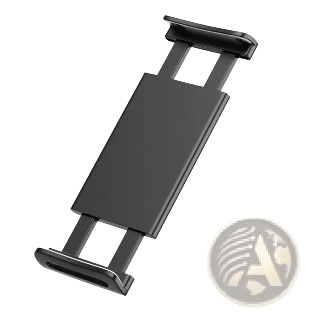 Black magnetic phone holder with sleek minimalist design and smooth finish for universal tablet clamp mount