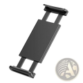 Black magnetic phone holder with sleek minimalist design and smooth finish for universal tablet clamp mount