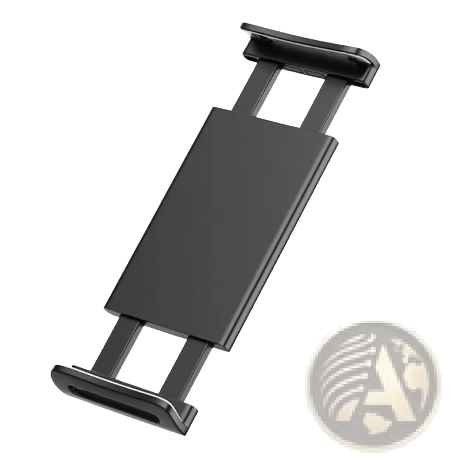 Black magnetic phone holder with sleek minimalist design and smooth finish for universal tablet clamp mount