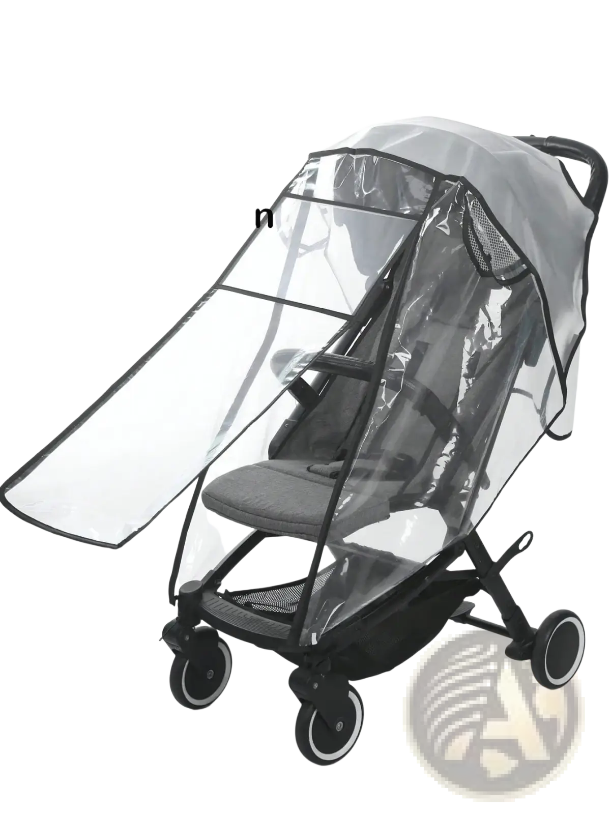 Universal transparent baby stroller rain cover made of transparent EVA with all-front open design for easy access