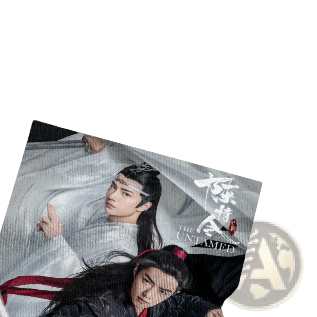Promotional poster of the Untamed Chinese drama with two men in traditional attire on a black cotton t shirt plus size