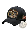 Dark gray usa 250th anniversary embroidered baseball cap with eagle emblem and american flag patch on the side