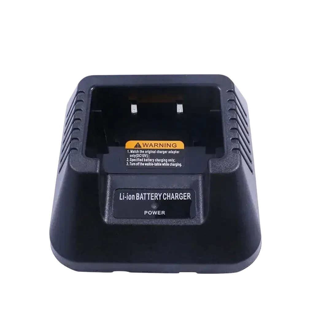 Black plastic usb battery charger for baofeng uv-5r with warning label and power button for uv-5r batteries