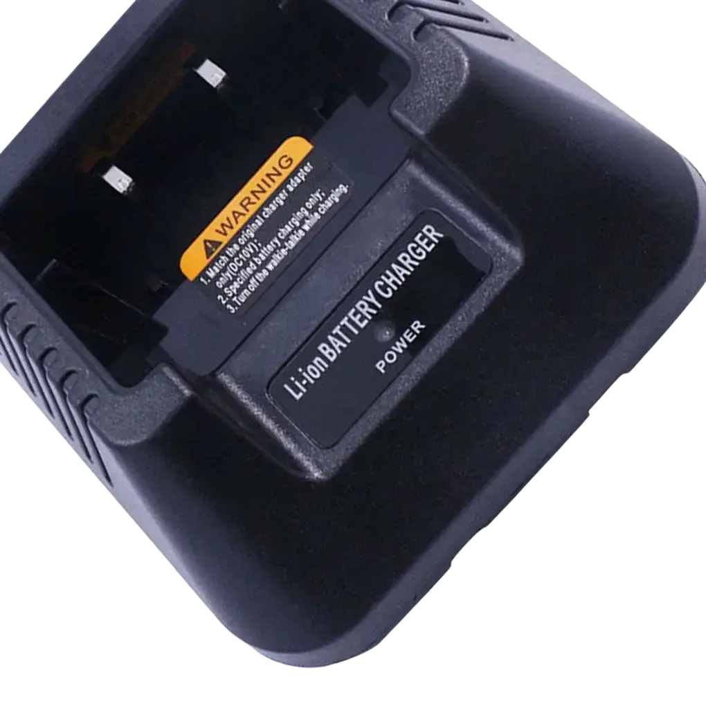 Black plastic usb battery charger for baofeng uv-5r with warning label and power indicator for uv5r radios