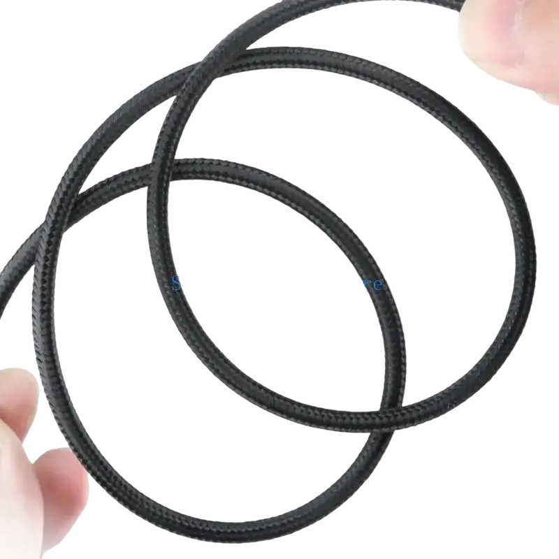 Black braided usb c cable 100w fast charging with textured flexible cord for data transfer and durability