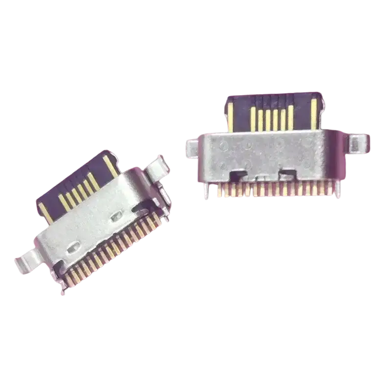 Silver usb-c charging port with gold-plated pins and purple housing for iiif150 b1 air1 pro b2 tecno phantom 8