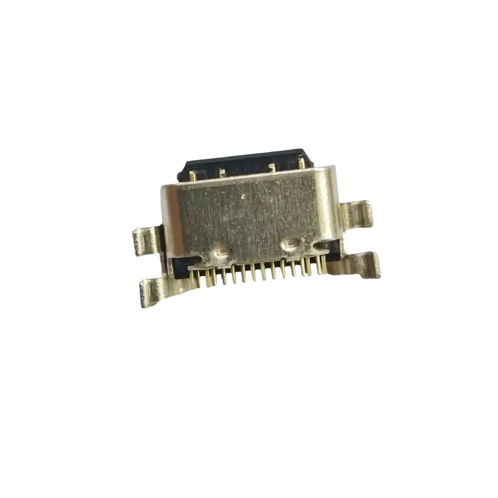 Usb c charging port for Xiaomi Mi 6x A2 with gold-plated connector and metallic housing showing internal pins