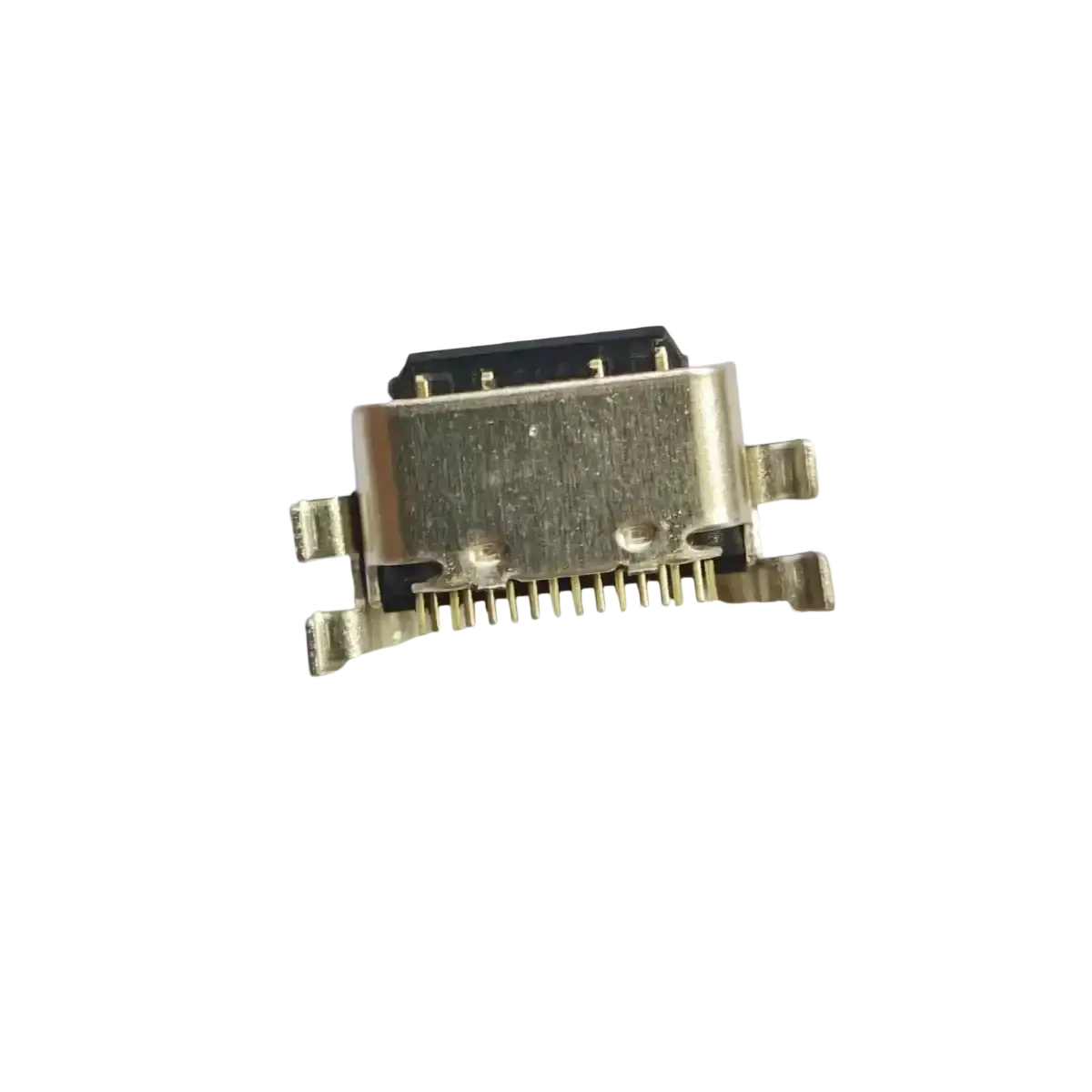 Usb c charging port for Xiaomi Mi 6x A2 with gold-plated connector and metallic housing showing internal pins