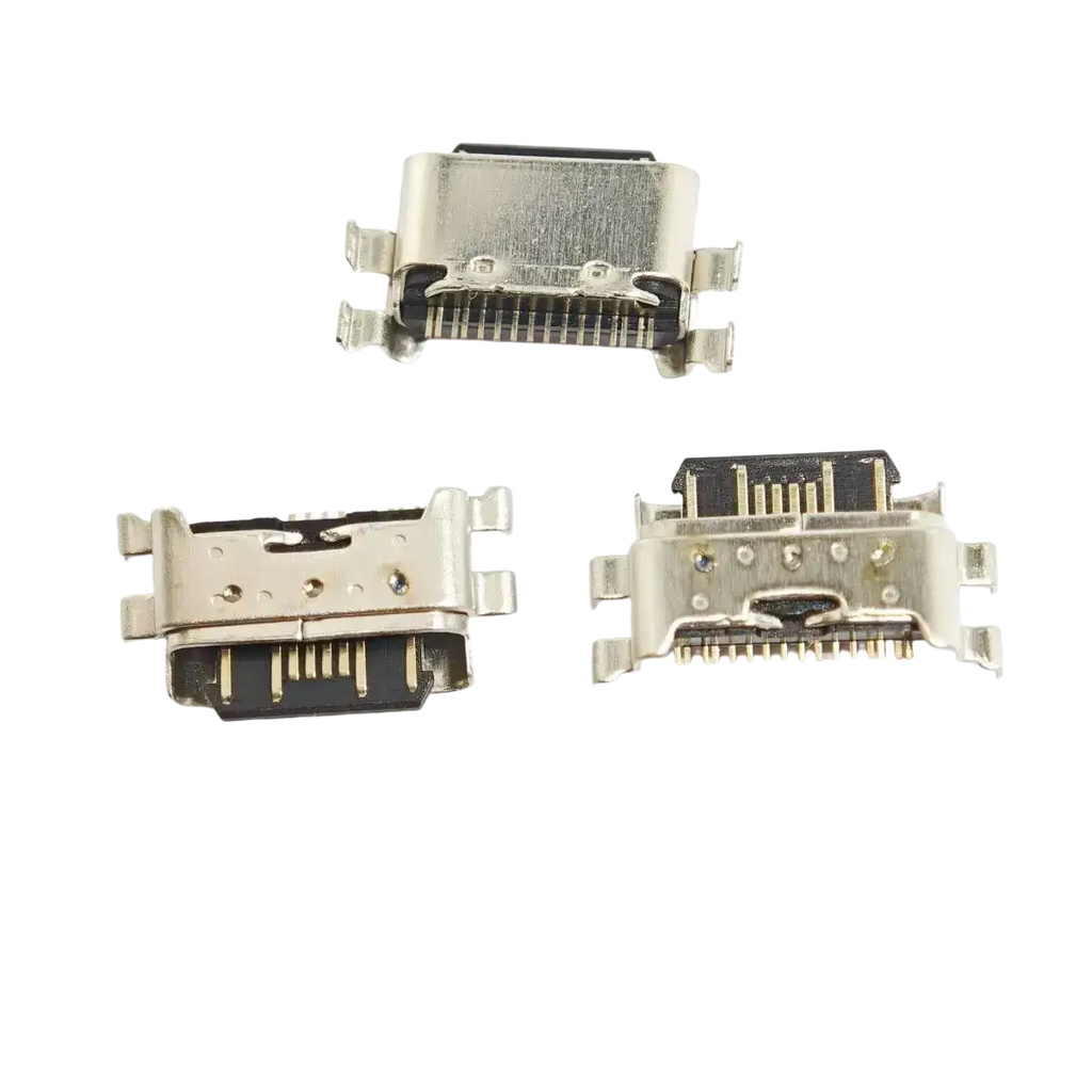 Silver usb c charging port connectors for xiaomi mi 6x a2 with metallic housing and gold plated contacts