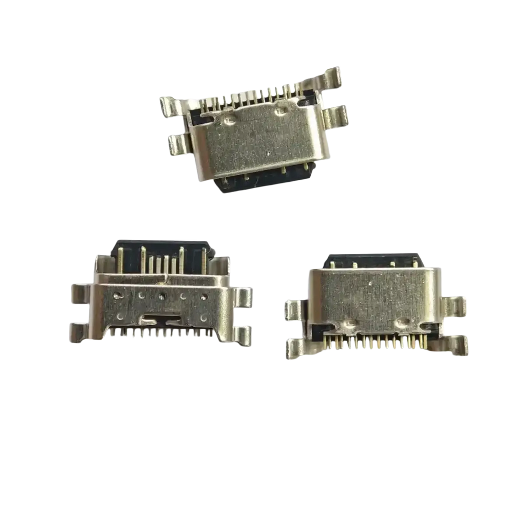 Silver-colored usb c charging port connectors with metallic finish and visible pins for xiaomi mi 6x a2 back side