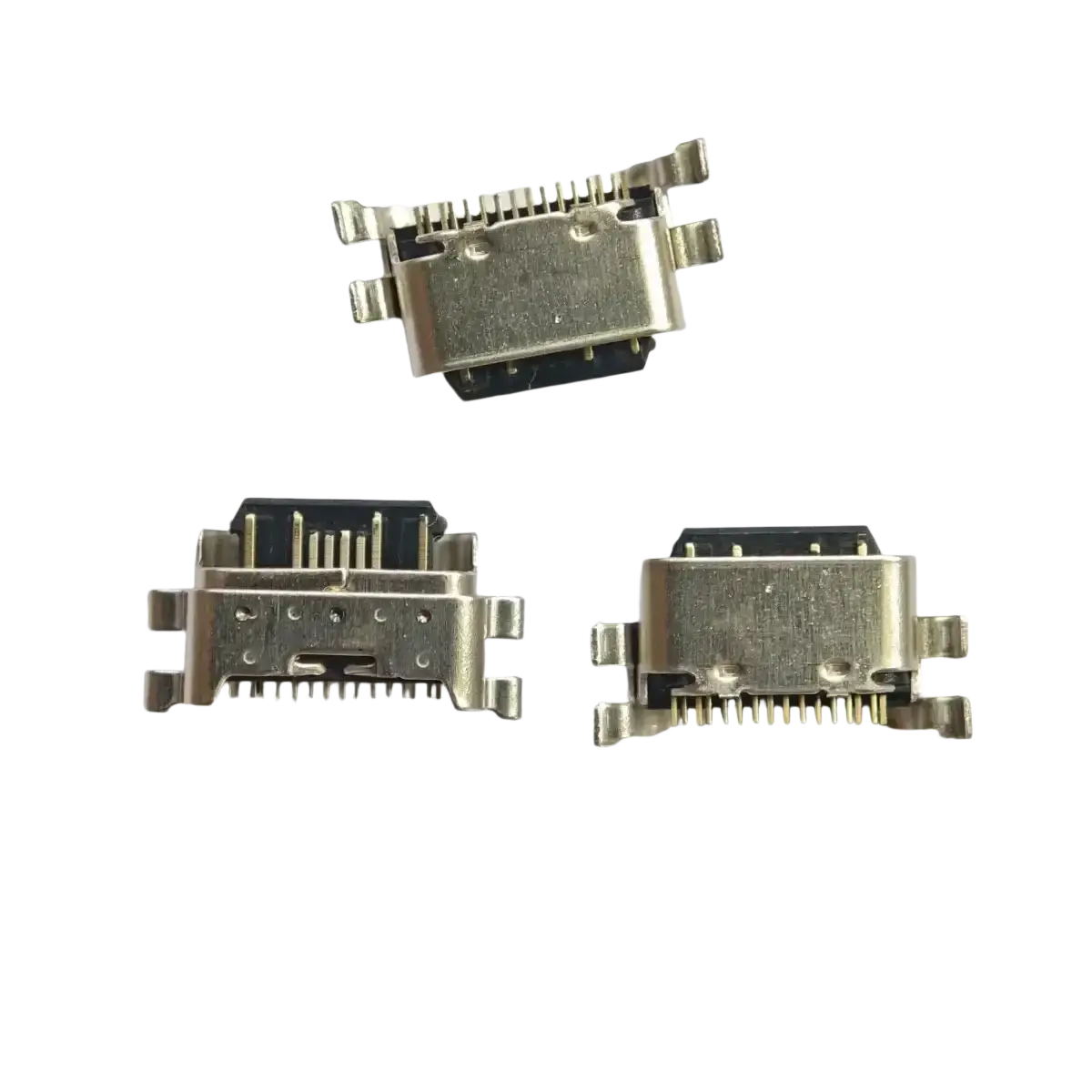 Silver-colored usb c charging port connectors with metallic finish and visible pins for xiaomi mi 6x a2 back side