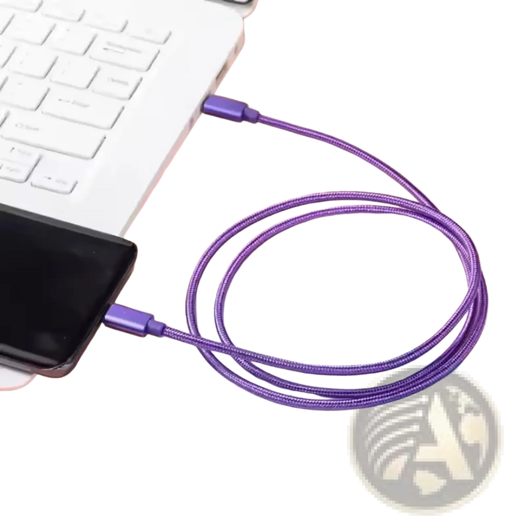 Purple braided usb c fast charging cable with purple connectors for durable and efficient power delivery