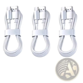 Three white usb c fast charging cables 100w 6a 1.5 meter with usb-a and usb-c connectors bundled together