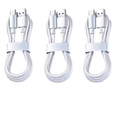 Three white usb c fast charging cables 100w 6a 1.5 meter with usb-a and usb-c connectors bundled together