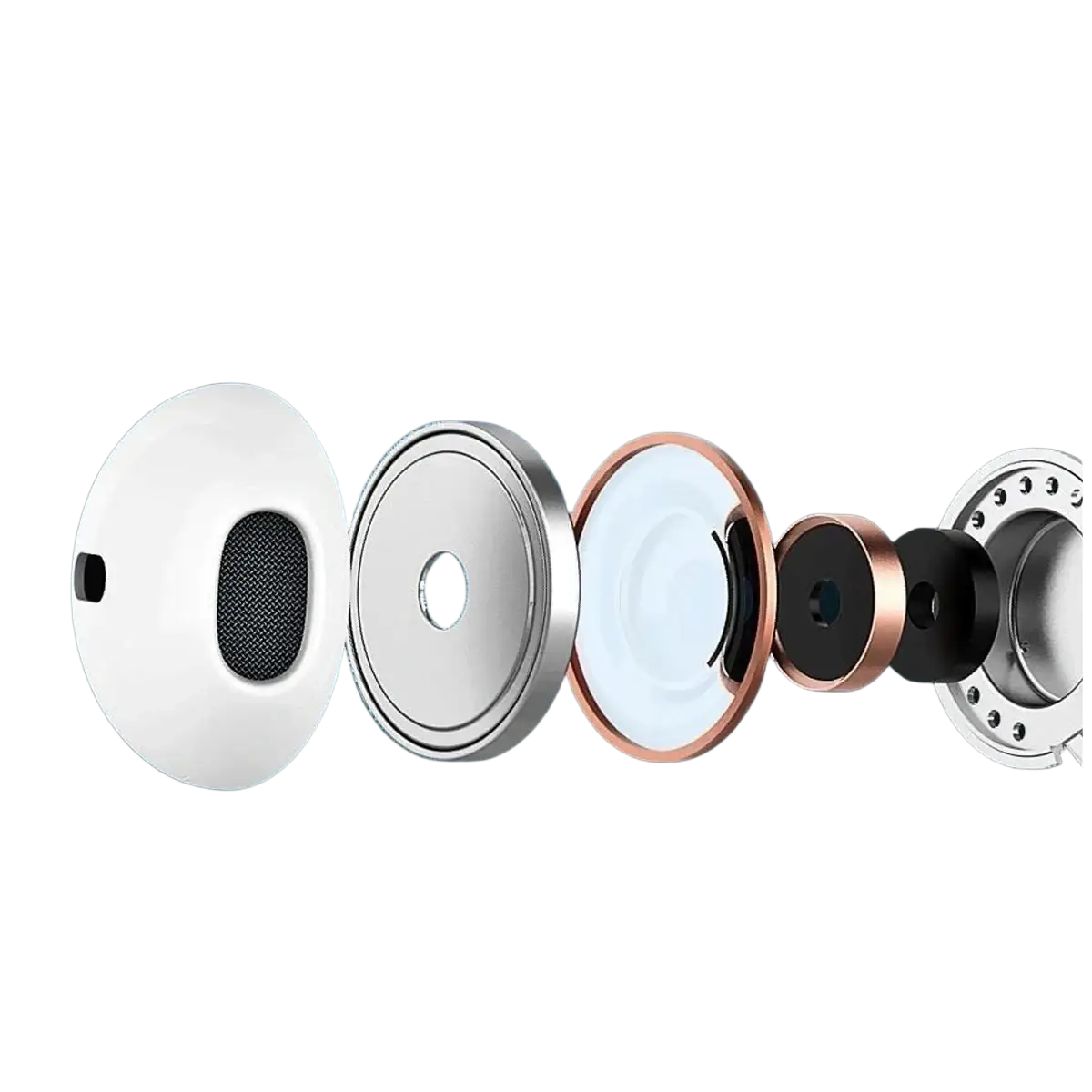 Usb c wired in-ear headphones with mic featuring 14.2mm drivers in white silver rose gold and black for treble bass performance