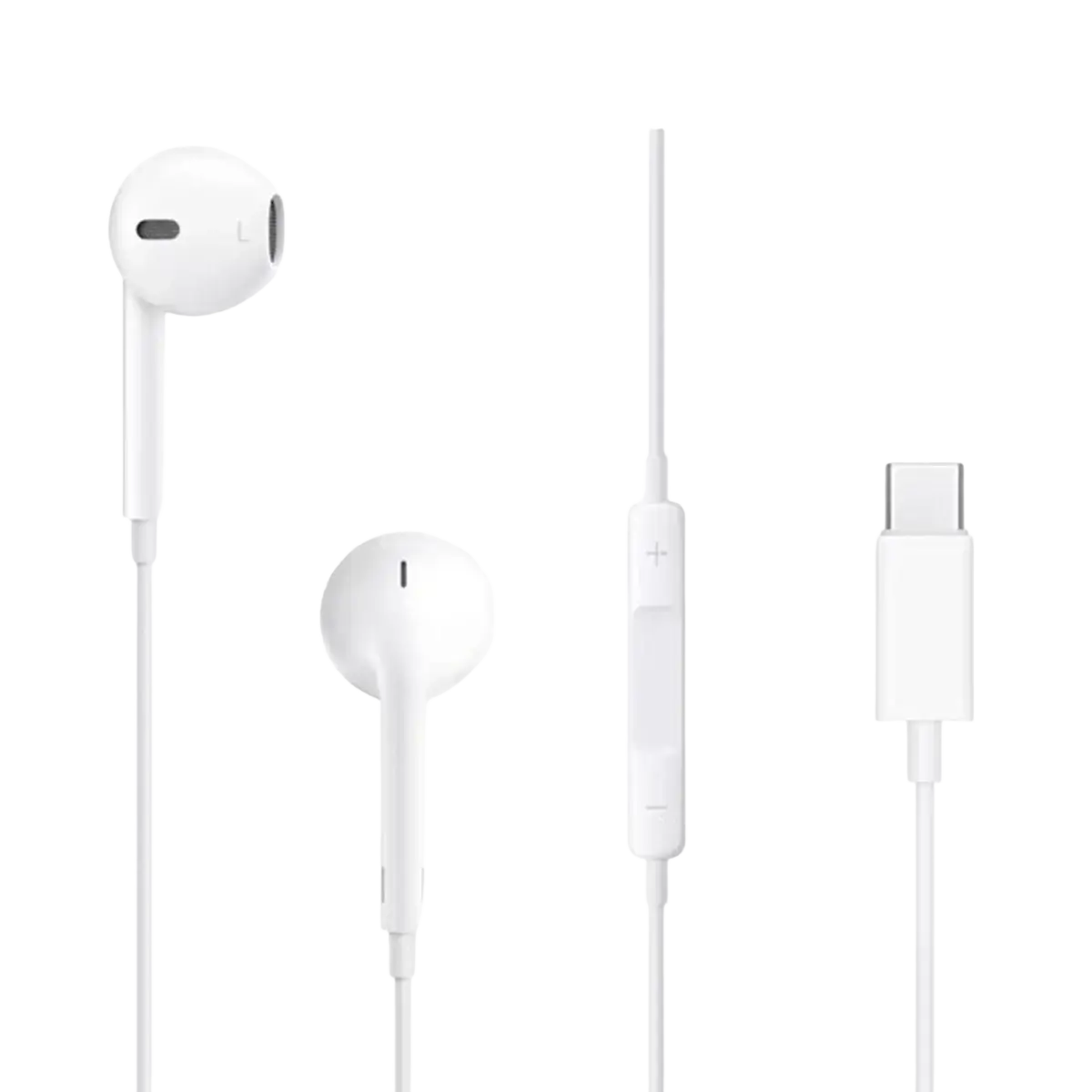 White usb c wired in-ear headphones with mic and inline controls designed for clear audio and hands-free calls