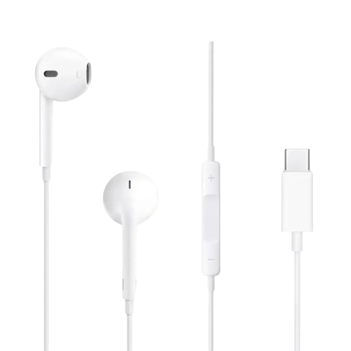 White usb c wired in-ear headphones with inline controls and mic for clear audio and hands-free calls