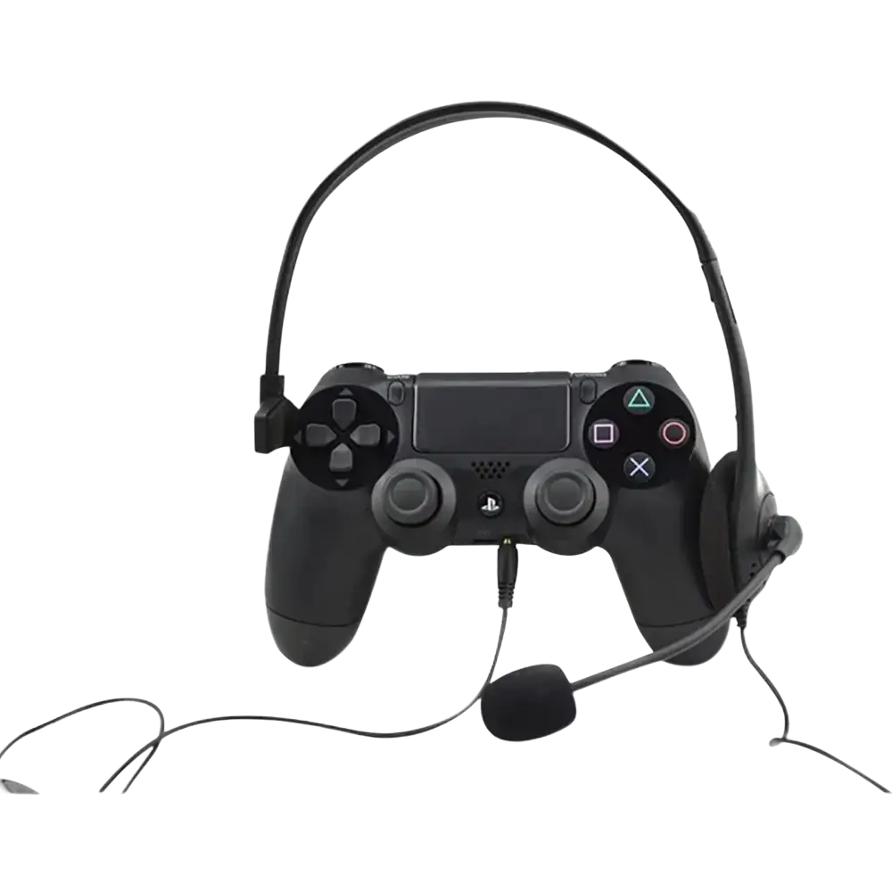 Black playstation 4 usb call center headset with noise canceling mic and frequency response range features