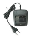 Black plastic usb charger special desk base with coiled power cord and european plug for baofeng walkie talkie