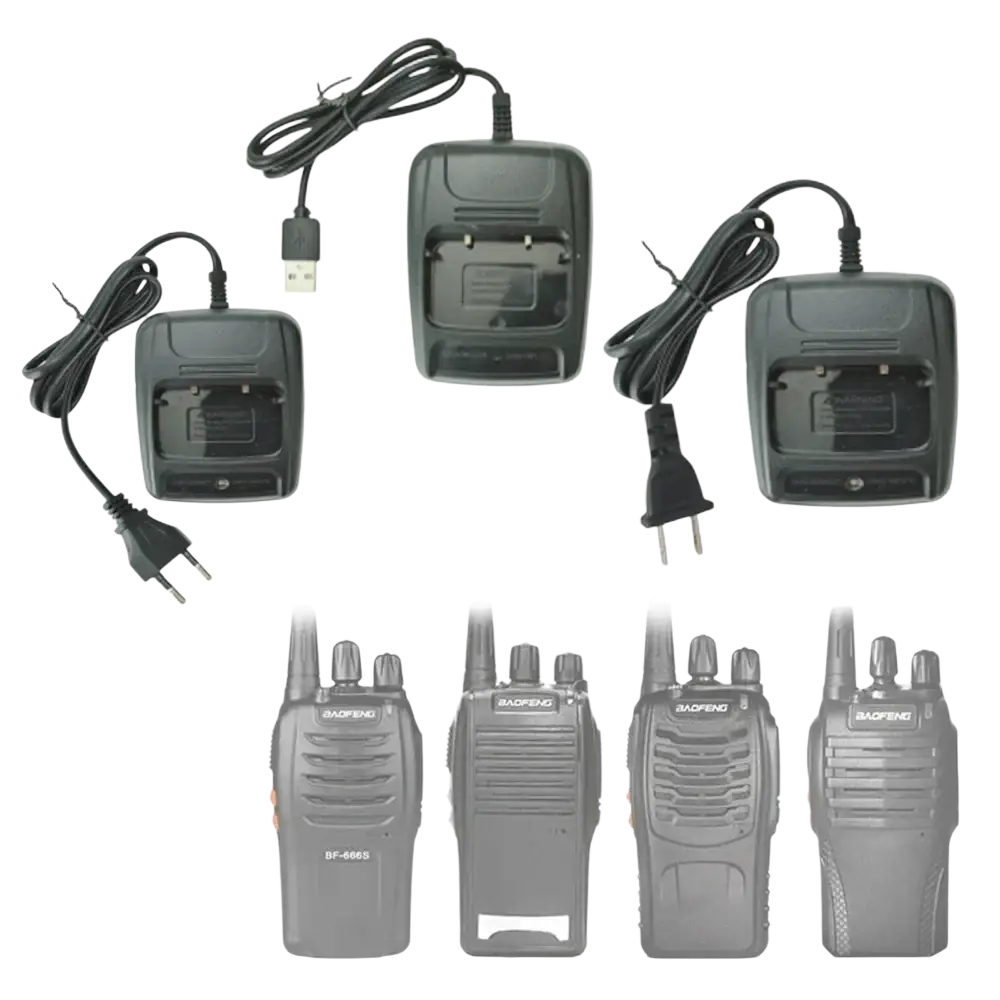 Black plastic usb charger special with plug adapters for baofeng walkie talkie charger special desk use