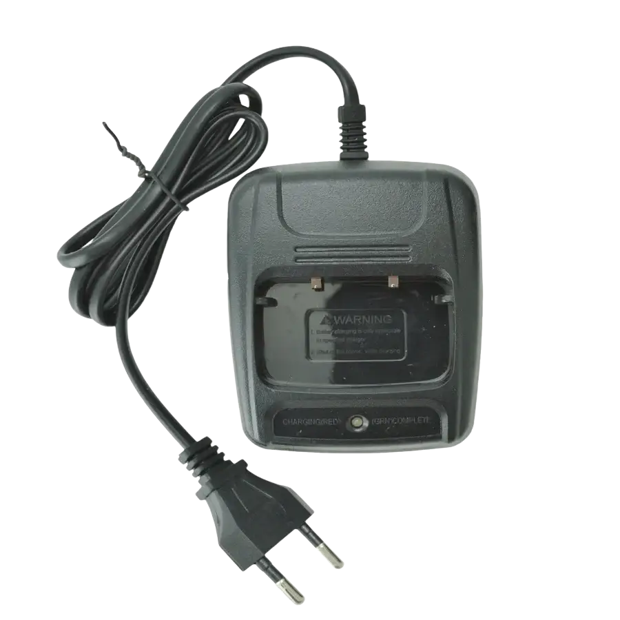 Black plastic usb charger special desk cradle with coiled power cord and european plug for baofeng walkie talkie