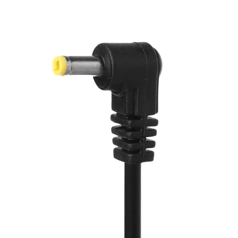 Black angled usb charger cable with yellow-tipped connector for baofeng radio charger cable use